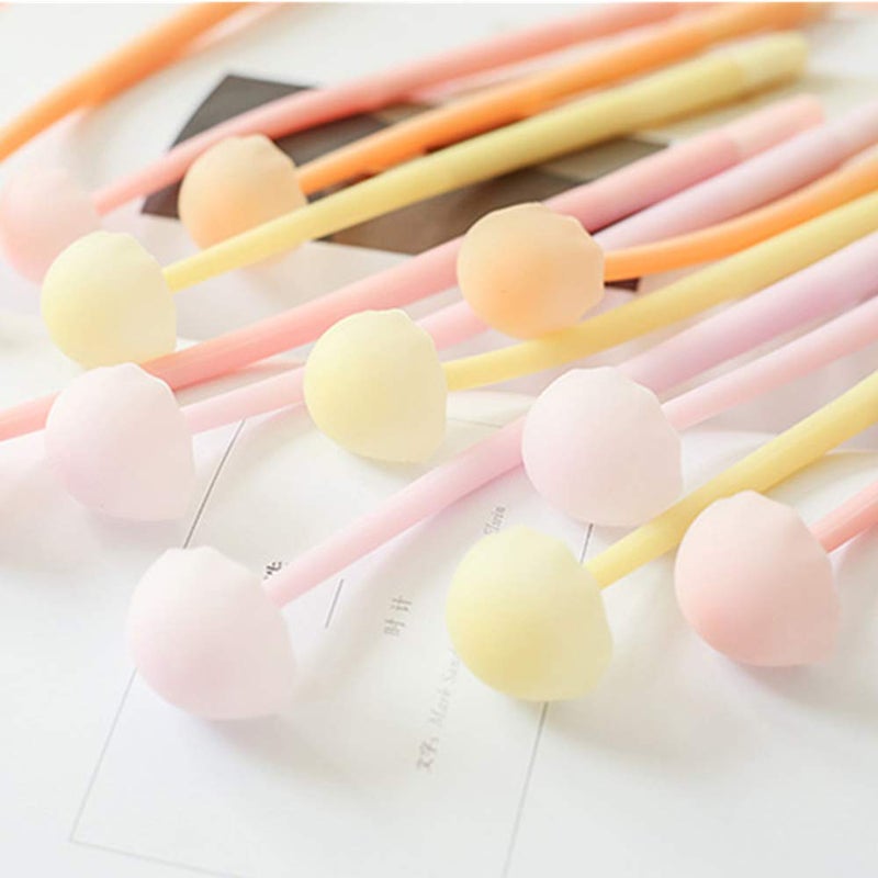 Funny live 6 Pcs/Set Bendable Luminous Gel Rollerball Pens, Creative Silicone Gel Pen Free to Bend, Soft Leaves Touch Comfortably, 0.5mm Black Ink, Office Home Bedroom Decoration (Mushroom) - Image 3